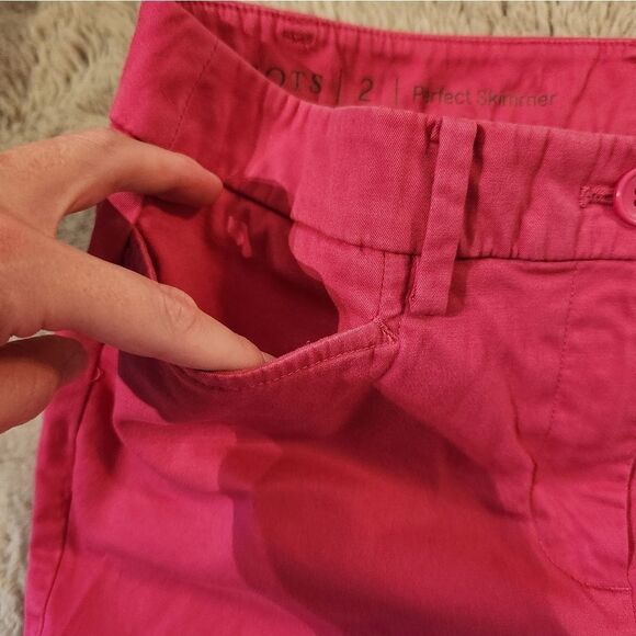 Talbots Perfect Skimmer Cropped Pants Womens Size 2 Pink Capris - Picture 3 of 7
